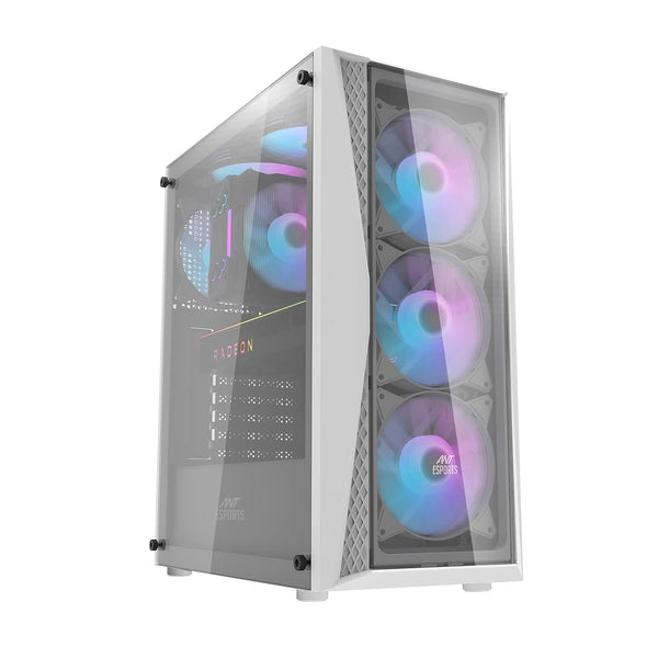 Ant Esports 220 Air Mid-Tower/Gaming-White|ATX, M-ATX, ITX |Installed 3 x 120mm Front Fans and 1 x 120mm Rear Fan