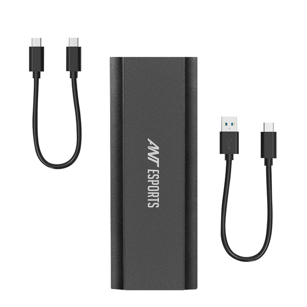 Ant Esports AENE201 M.2 NGFF & NVMe SSD Enclosure USB 3.1 I Aluminum /Support Max 4TB with UASP – Black