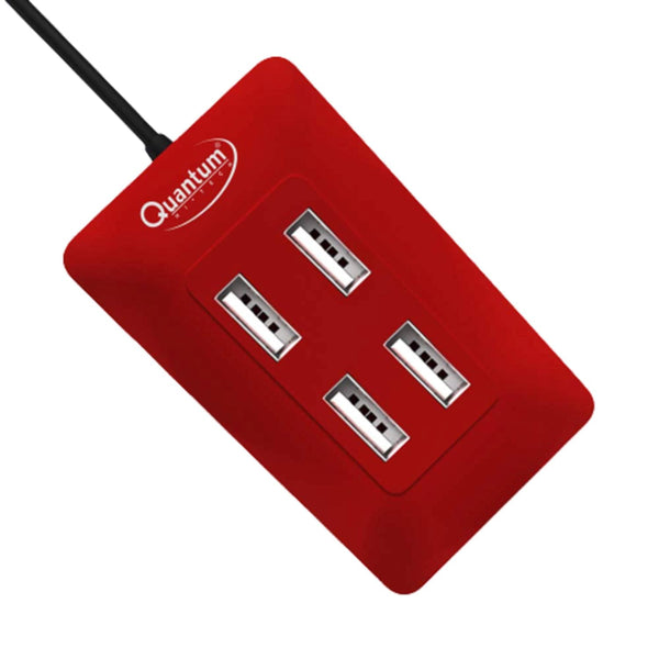 OPN BOX / Quantum QHM6633 4 Port Hi-Speed USB Hub (Red)