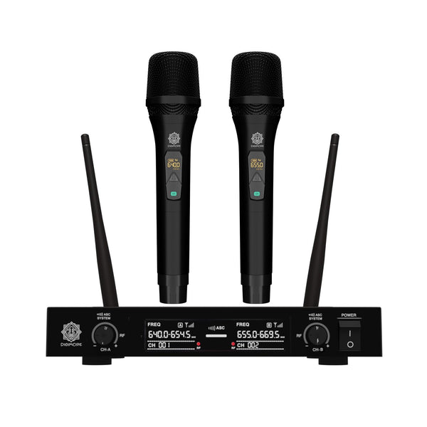 DIGIMORE 60 Channel Professional UHF Wireless Microphone System & 2 Handheld D-310