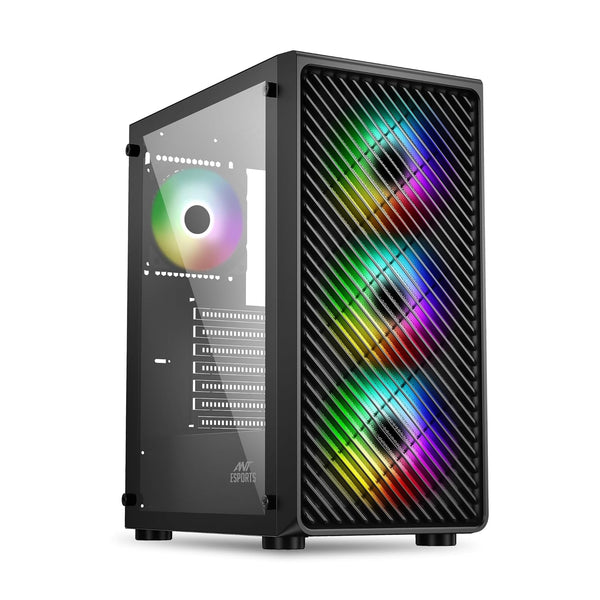 Ant Esports 211 Air Mid-Tower/Gaming-Black|ATX, M-ATX, ITX |3 x 120mm ARGB Front & 1 x 120mm ARGB Rear Fan