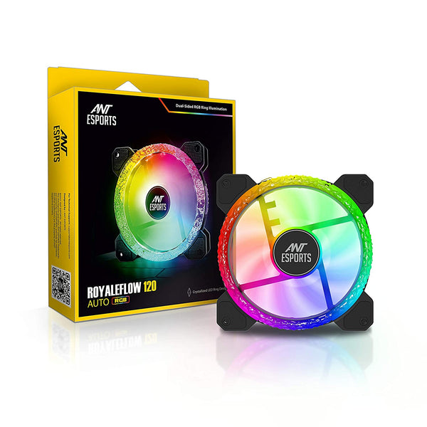 OPEN BOX / Ant Esports Royaleflow 120 Auto RGB 120mm 1200 RPM Cooler Case Fan with Crystallized LED Ring Design