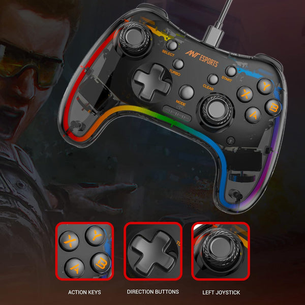 ANT ESPORTS GP110R WIRED RGB GAMEPAD